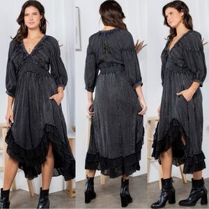 Young Threads Boho Cottagecore Midi Dress NWT